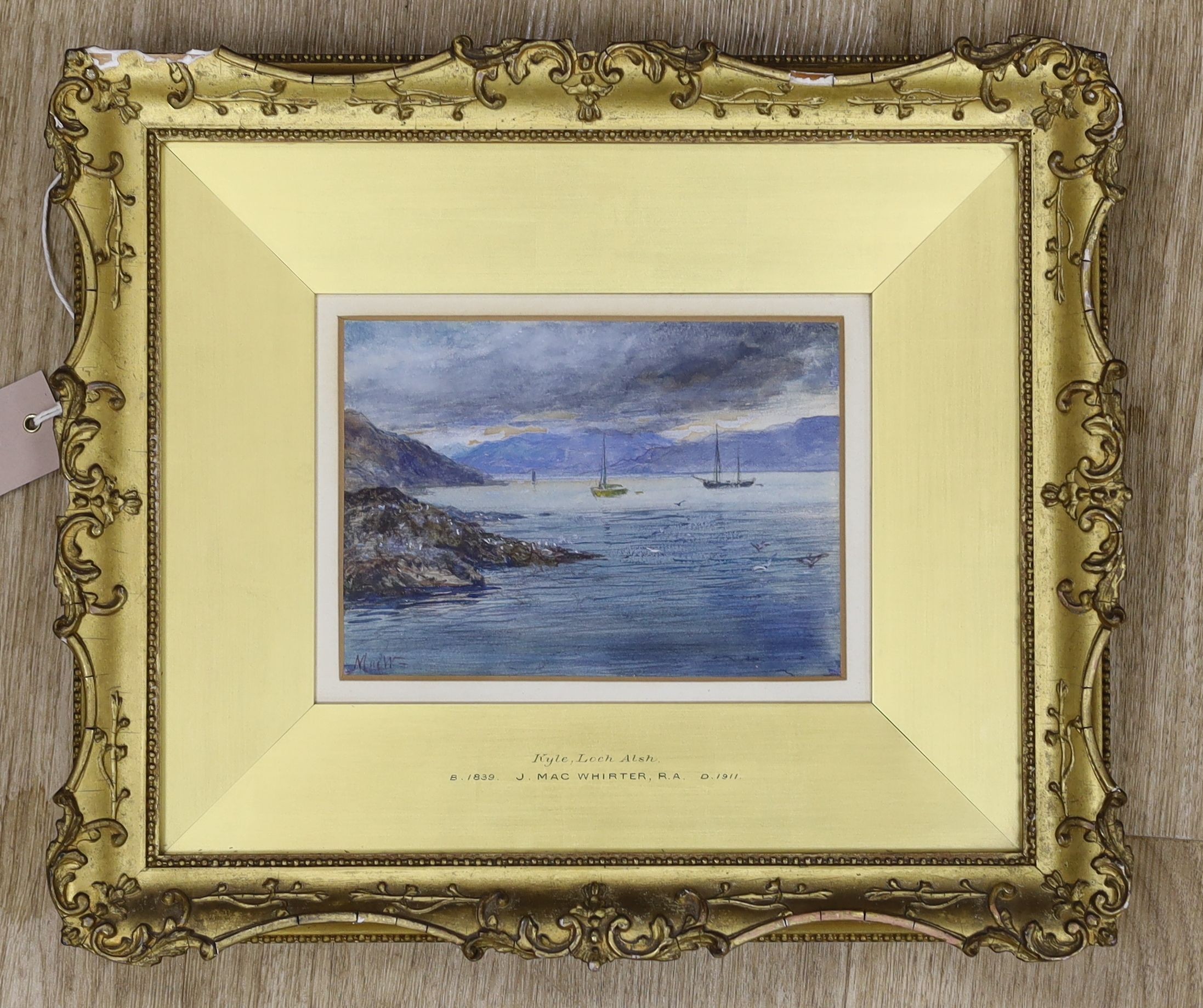 John MacWhirter (1839-1911), watercolour, 'Kyle, Loch Alsh', initialled, 13 x 17cm